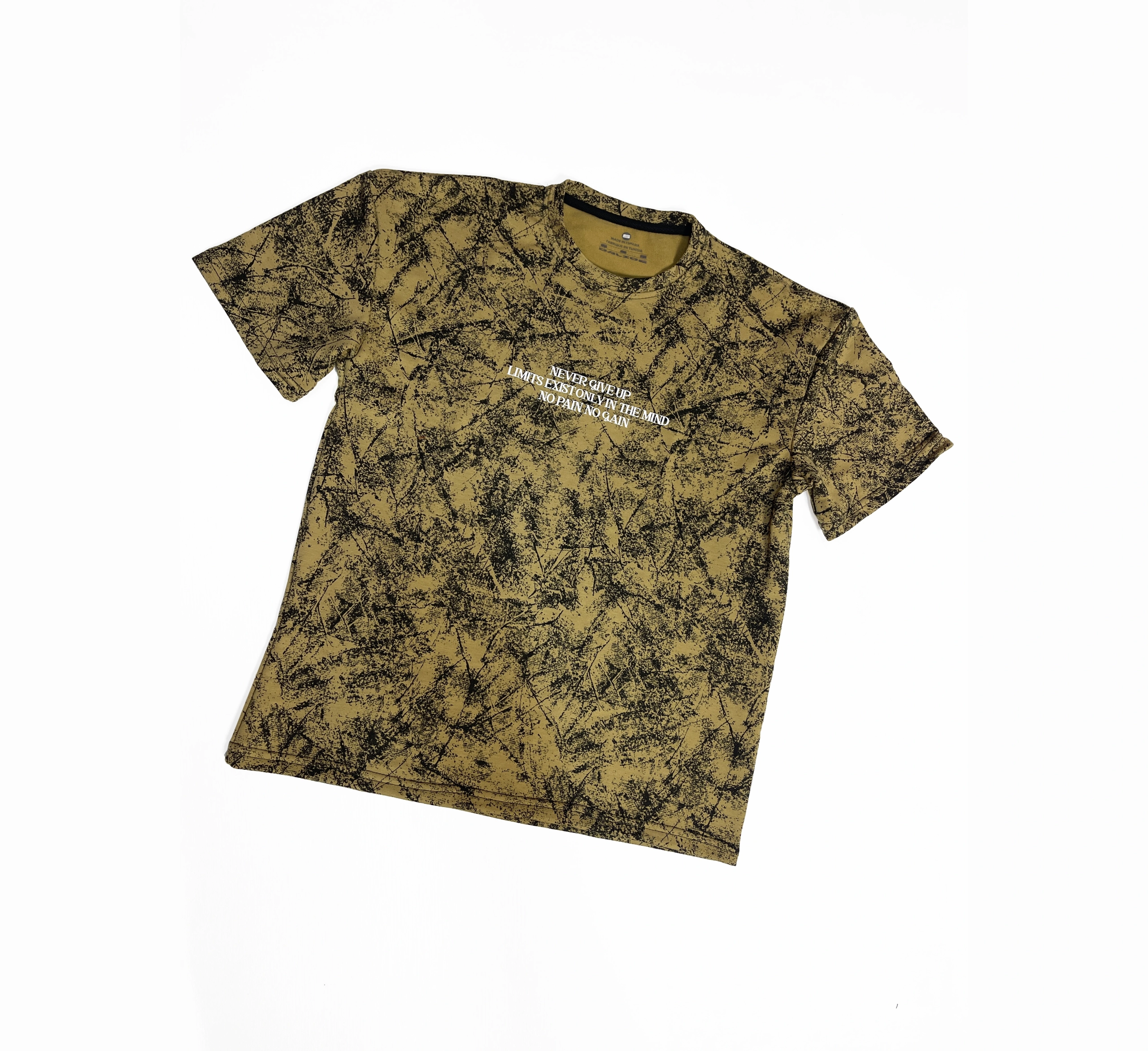 Ensemble T-shirt et Short Homme Imprimé Caramel et Noir – Textile Made in Tunisia | Ulosport.tn – Image 4