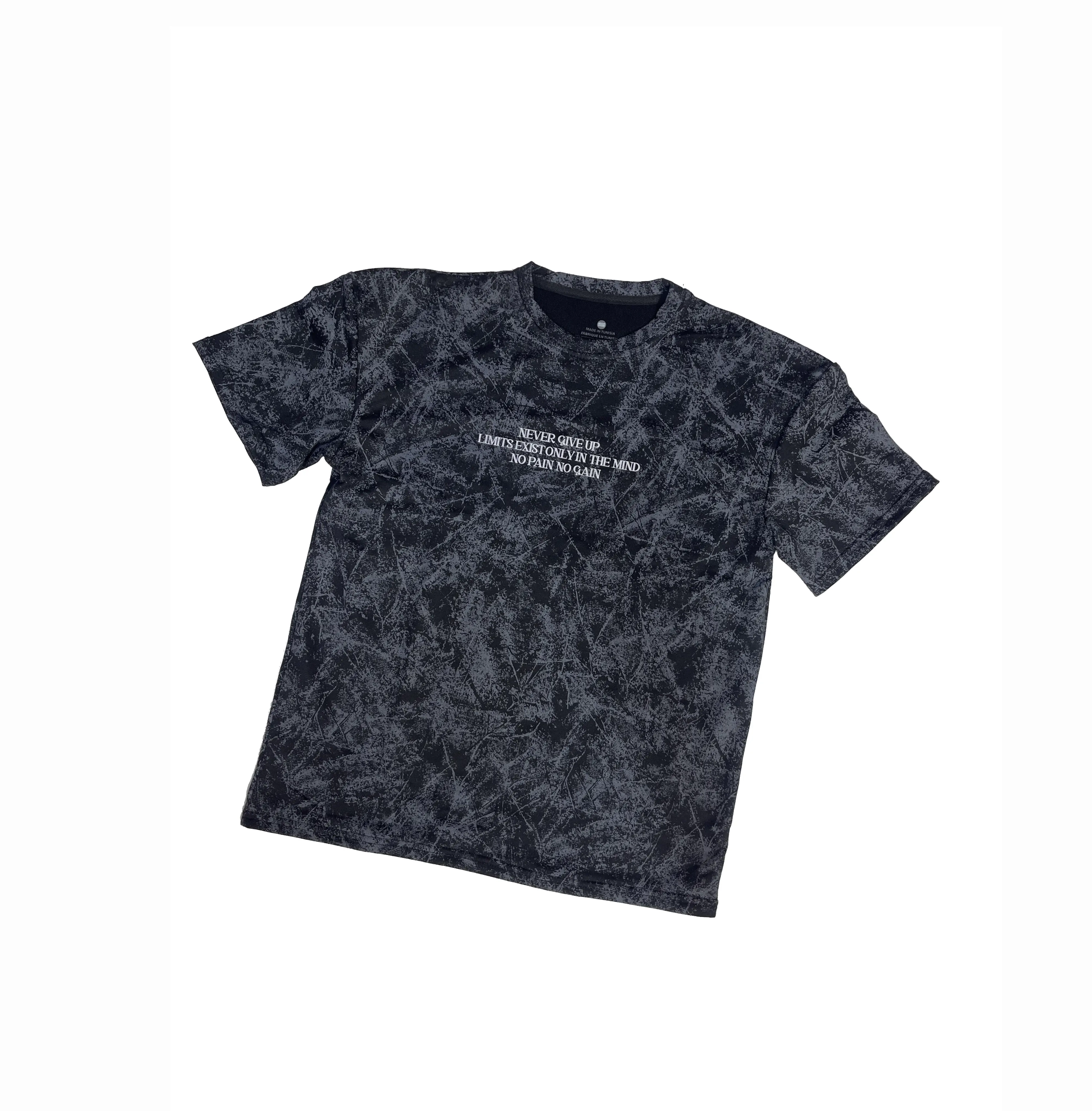 Ensemble T-shirt et Short Homme Gris Effet Marbré – Textile Made in Tunisia | Ulosport.tn – Image 4