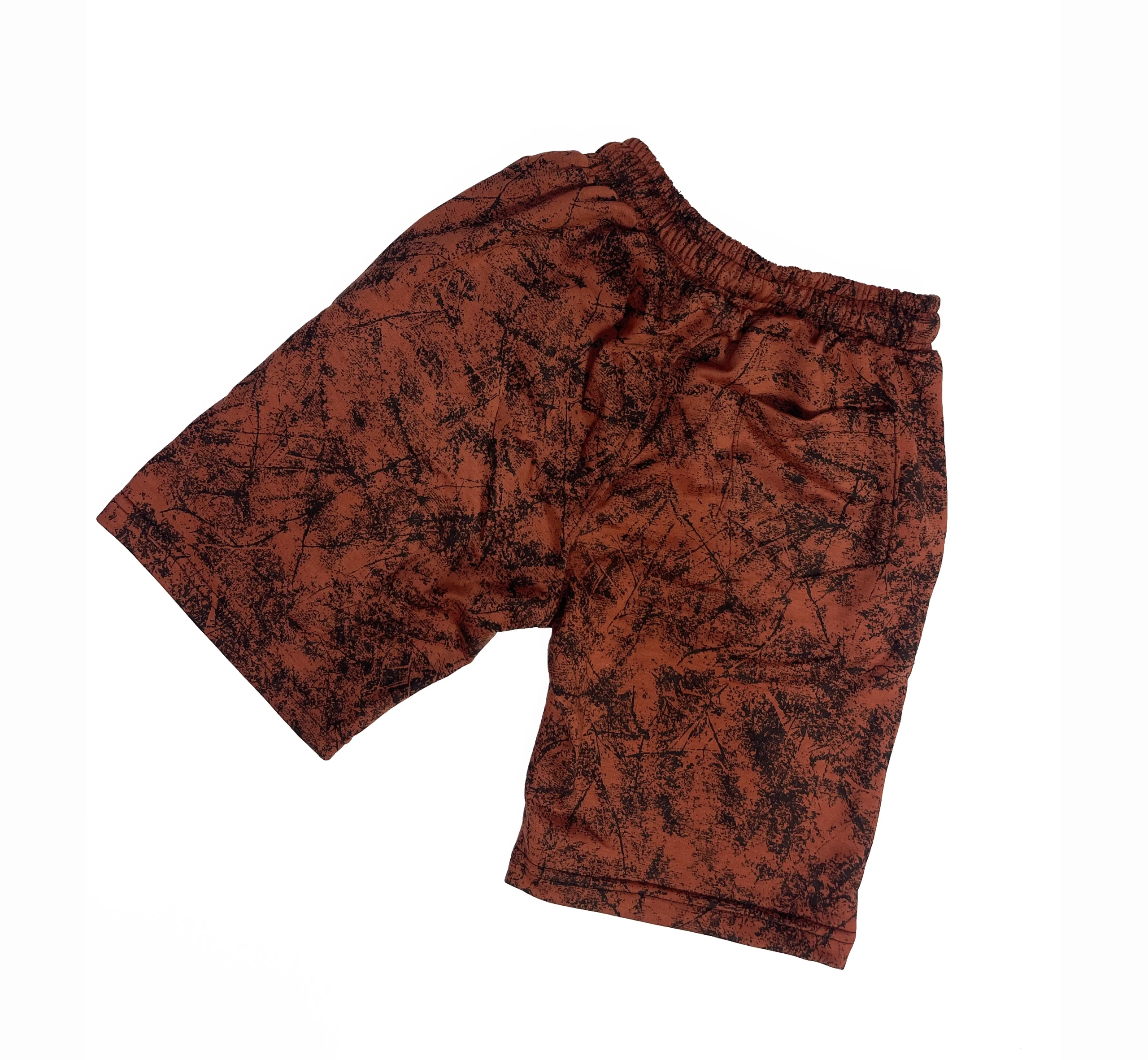 Ensemble T-shirt et Short Homme Tie-Dye Marron – Textile Made in Tunisia | Ulosport.tn – Image 5