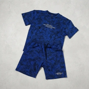 Ensemble T-shirt et Short Homme Bleu Roi Effet Marbré – Textile Made in Tunisia | Ulosport.tn